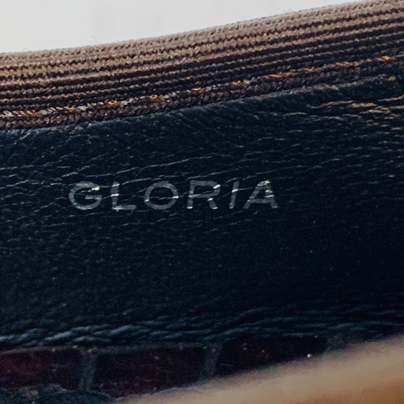 DONALD J PLINER Brown Leopard Suede GLORIA Flats 9.5 N Peep Toe Shimmer Italy - Picture 11 of 16